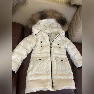 Rare White Moncler Puffer Coat with fur trip